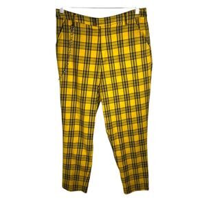 HOT TOPIC Soft Flannel Feel Trouser Cut Tapered Leg Pants W/ Chain XL Punk Retro